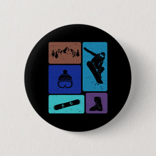Funny Snowboarden Lover Snowboarder Wintersport Button