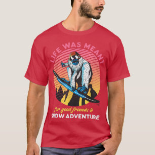Funny Snowboarden Yeti Gute Freunde und Schneebad T-Shirt