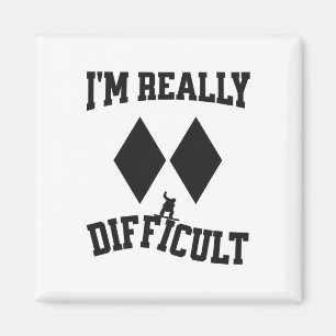 Funny Snowboarder Double Black Diamonds Ich bin wi Magnet