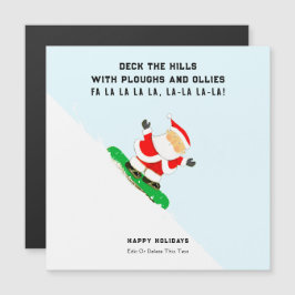 Funny Snowboarding Christmas Holiday Cards Magnetkarte