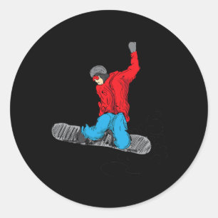 Funny Snowboarding Shirt - Snow Boarder Lovers Gif Runder Aufkleber