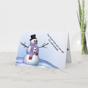 Funny Snowman Ado Carte d'hiver