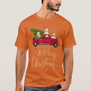 Funny Snowman Autofahren Weihnachtsbaum Truck Snow T-Shirt