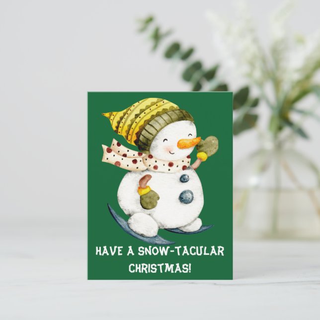 Funny Snowman carte de Noël (Debout devant)