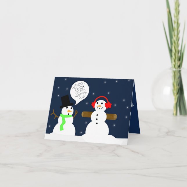 FUNNY SNOWMAN CHRISTMAS CARTE Carte pour notes (Devant)