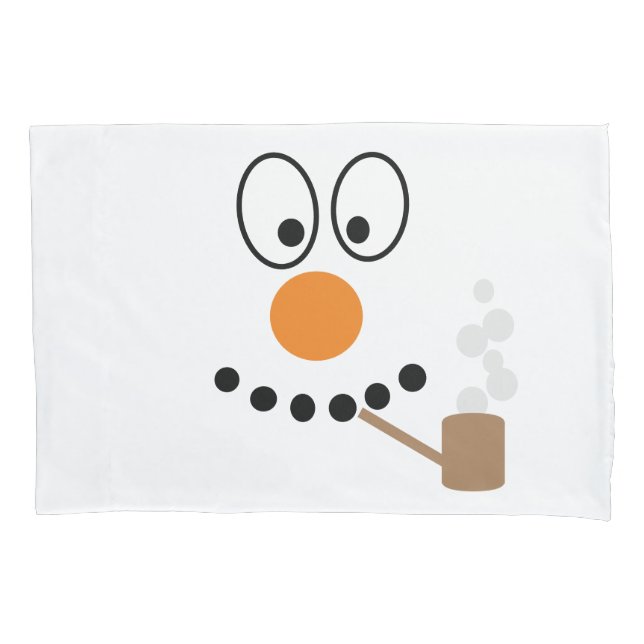 Funny Snowman Face Cartoon Weihnachten Kissenbezug (Vorderseite)