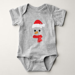 Funny Snowman Face frohe Weihnachtsfamilie Baby Strampler