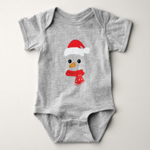 Funny Snowman Face frohe Weihnachtsfamilie Baby Strampler
