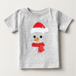 Funny Snowman Face frohe Weihnachtsfamilie Baby T-shirt