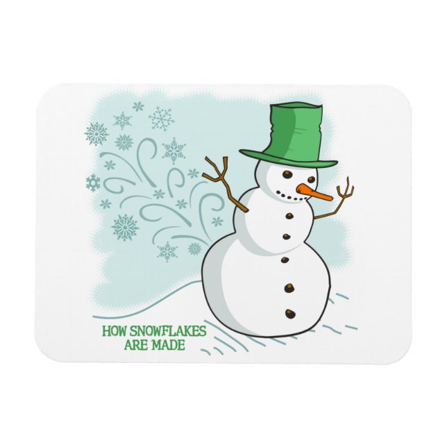 Funny Snowman Furzen Schneeflocken Magnet (Horizontal)