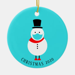 Funny Snowman im Gesicht Maske Personalisierte Wei Keramik Ornament