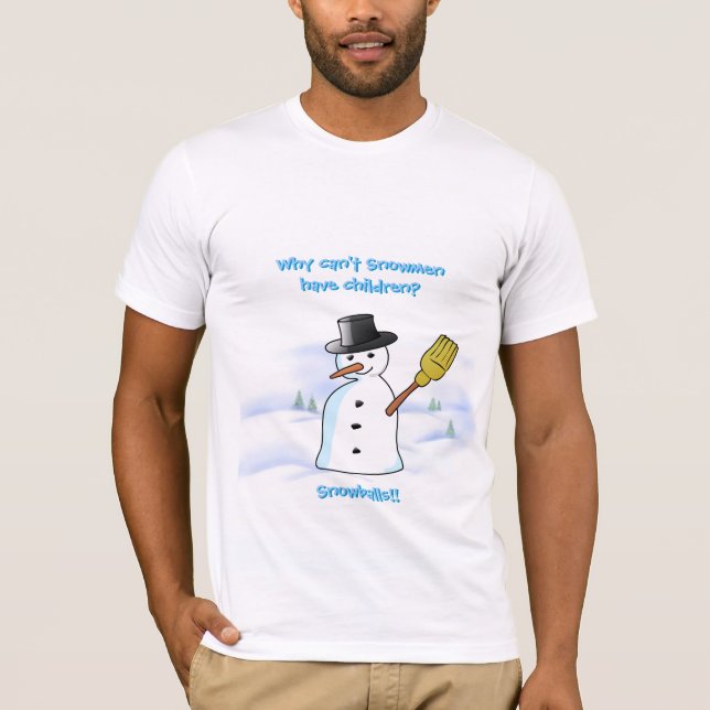 Funny Snowman Joke T-Shirt (Vorderseite)