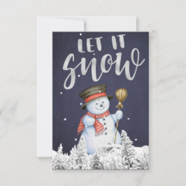 Funny Snowman | Lassen Sie es Silber Typografie er Karte