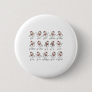 Funny Snowman Math Teacher Weihnachten Button