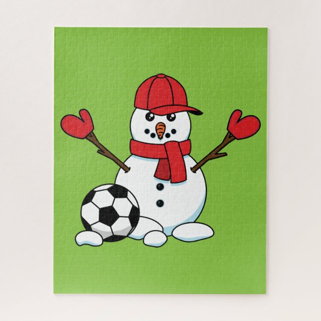 Funny Snowman mit Fußball (Vertikal)