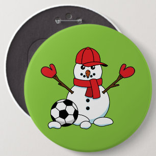 Funny Snowman mit Fußball Button