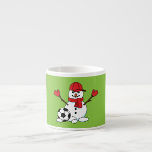 Funny Snowman mit Fußball Espressotasse