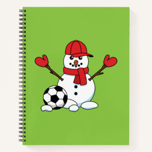 Funny Snowman mit Fußball Notizbuch