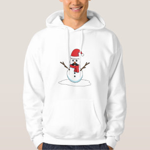 Funny Snowman mit Mustache und Carrot Hoodie