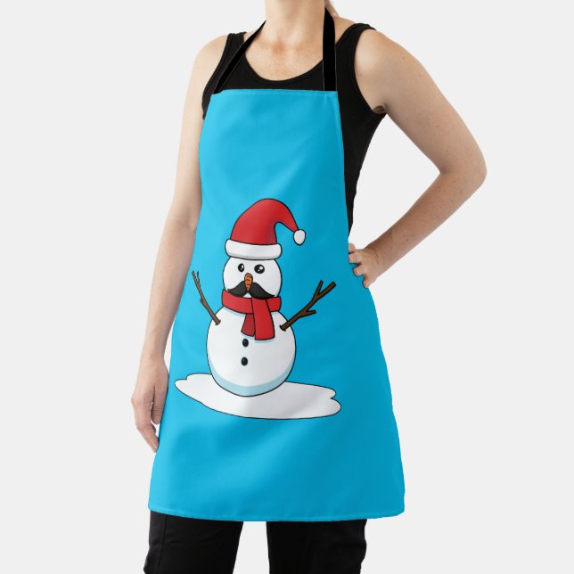 Funny Snowman mit Mustache und Carrot Schürze (InSitu)