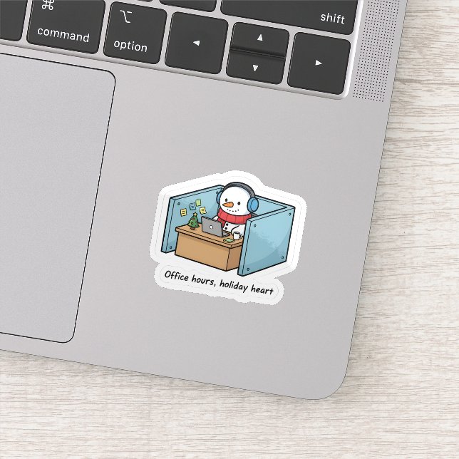 Funny Snowman Office Sticker – Holiday Work Vibes (Détail)
