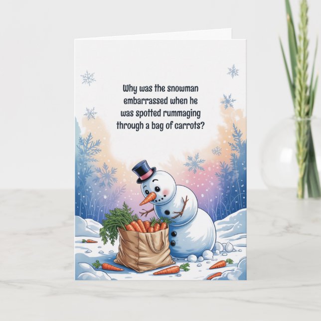 Funny Snowman pflückt Weihnachten (Vorderseite)