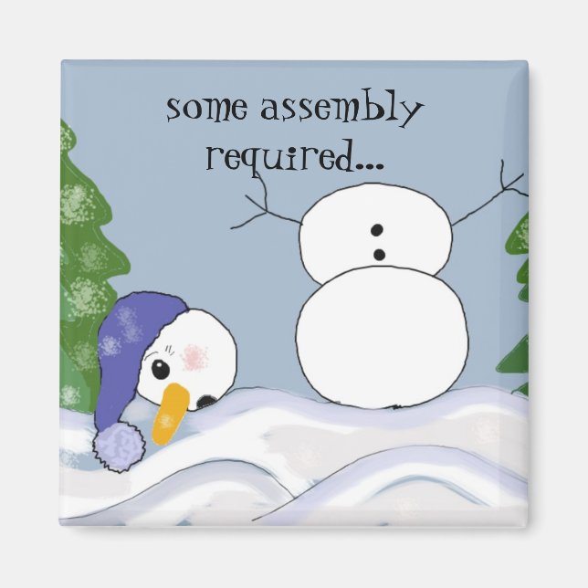 Funny Snowman Scene Magnet (Vorne)