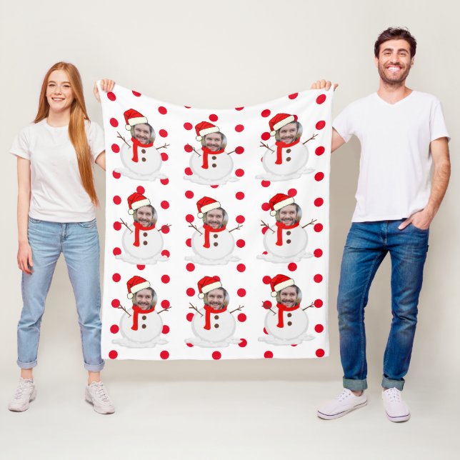 Funny Snowman Weihnachten Fleecedecke (Beispiel)
