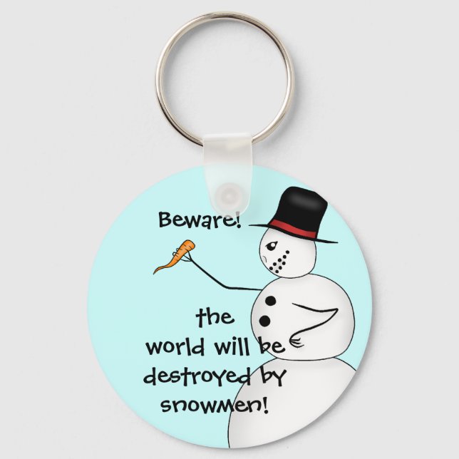 Funny Snowman Weihnachts-Verschwörungstheorie Schlüsselanhänger (Vorderseite)
