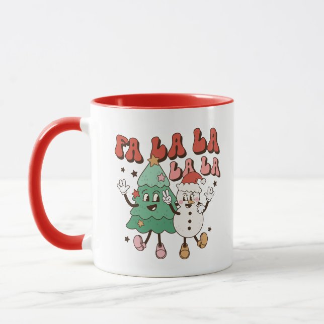 Funny Snowman Weihnachtsbaum Tasse (Links)