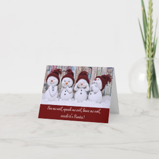Funny Snowman Weihnachtskarte Karte