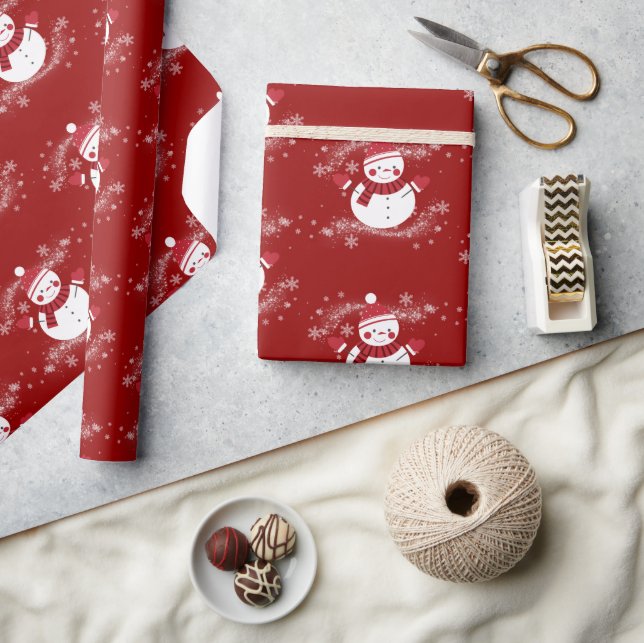 "Funny Snowman" Weihnachtsthema Geschenkpapier (Kunsthandwerk)