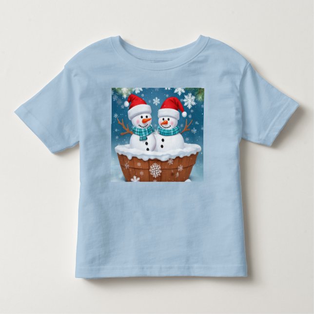 Funny Snowmen Kleinkind T-shirt (Vorderseite)