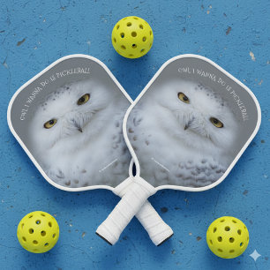 Funny Snowy Owl Alles was ich will ist Pickleball Schläger