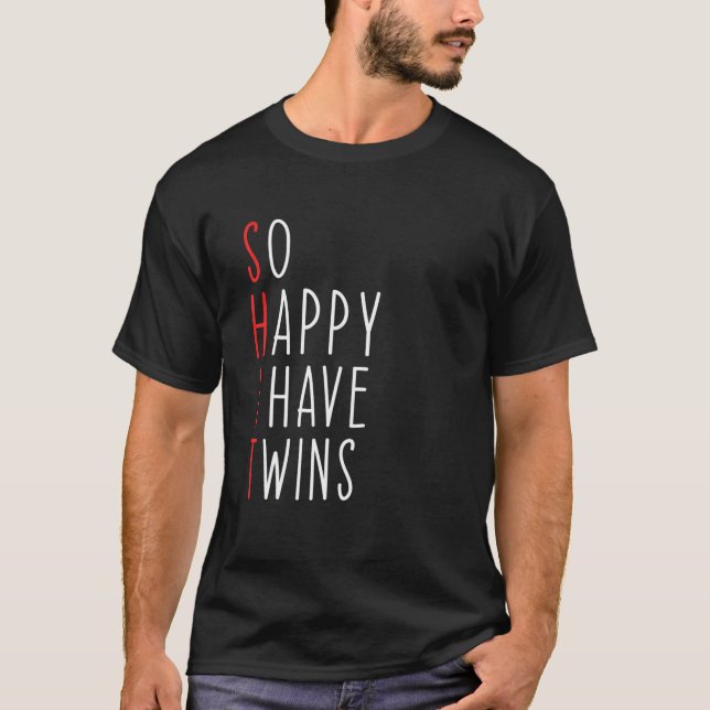 Funny so glücklich, ich habe zwei Mamas von Twins  T-Shirt (Vorderseite)