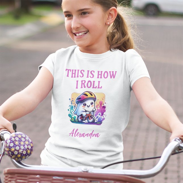 Funny So rolle ich ein personalisiertes Radmädchen Tri-Blend Shirt (Von Creator hochgeladen)