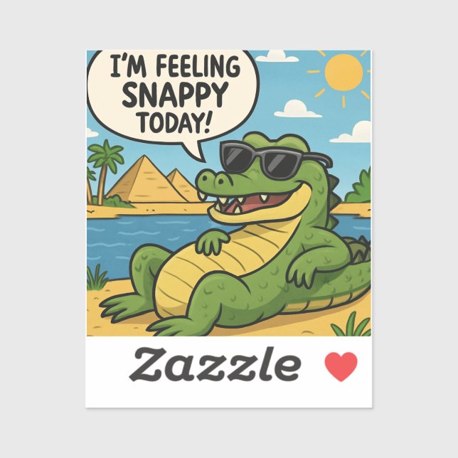 Funny Sobek Crocodile Sticker | Ägyptischer Spaß (Blatt)
