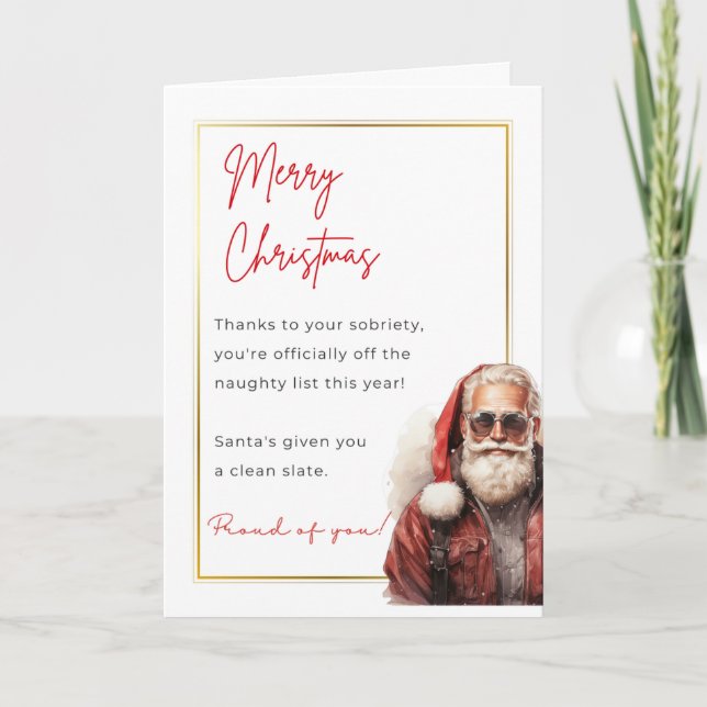 Funny Sobriety Christmas Card Karte (Vorderseite)