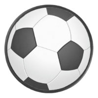 Funny Soccer Ball Design Hockey Puck