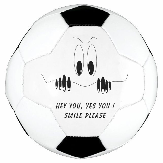 Funny Soccer Ball Geschenk Neugier Augen - Lächeln (Vorderseite)