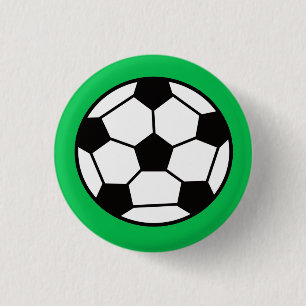 Funny Soccer Ball im grünen Hintergrund Button