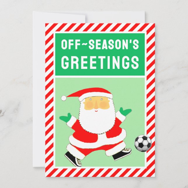 Funny Soccer Christmas Feiertagskarte (Vorderseite)