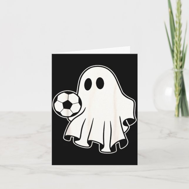 Funny Soccer Ghost Playing Soccer Lovers Halloween Karte (Vorderseite)