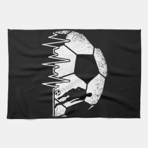Funny Soccer Heartbeat Soccer Player Geschirrtuch