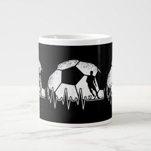 Funny Soccer Heartbeat Soccer Player Jumbo-Tasse