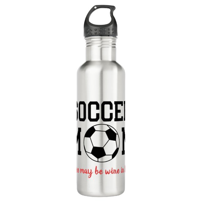 Funny Soccer Mama Edelstahlflasche (Vorderseite)