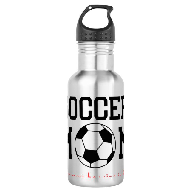 Funny Soccer Mama Edelstahlflasche (Vorderseite)