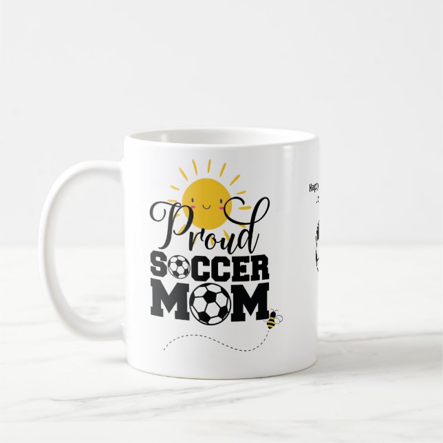 Funny SOCCER MAMA Mütter Tag Geburtstag Personalis Kaffeetasse (Links)