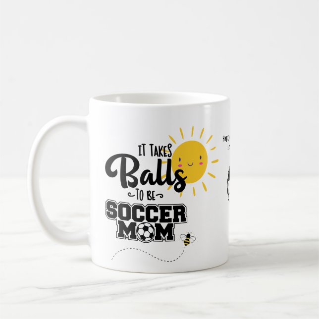 Funny SOCCER MAMA Mütter Tag Geburtstag Personalis Kaffeetasse (Links)