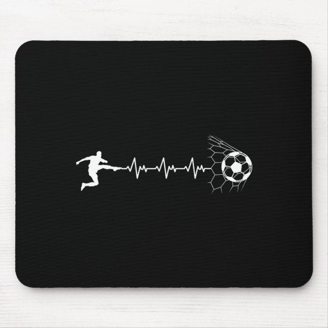 Funny Soccer Player Heart Pulse Graphic Srt Footba Mousepad (Vorne)